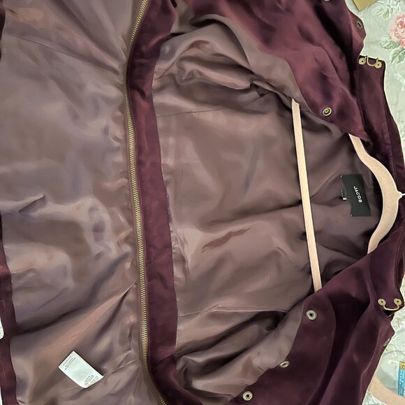 Red Velvet Cropped Blazer Military Style with Zippers and Buttons Jacob Size XS - Picture 7 of 9